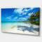 Designart - Tropical Beach with Palm Shadows - Large Seashore Canvas Print